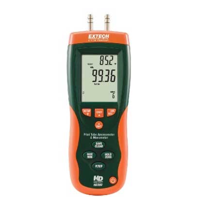 Extech HD350 Pitot Tube + Differential Manometer