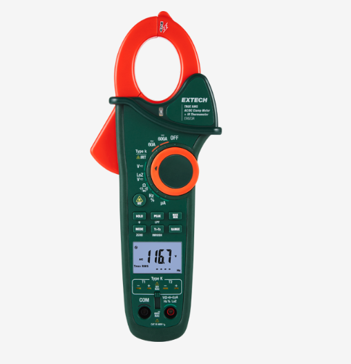 Extech EX623A 600A Dual Input Clamp Meter